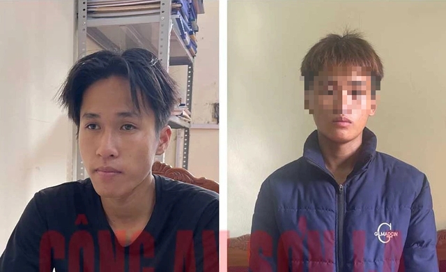 Hai nghi phạm là Lò Chính L. (phải) và Hoàng Văn Tiến